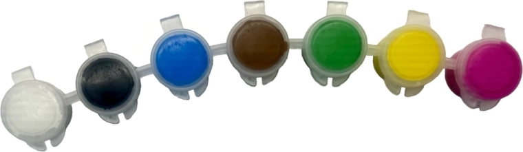 Colori vivaci con vasetti richiudibili