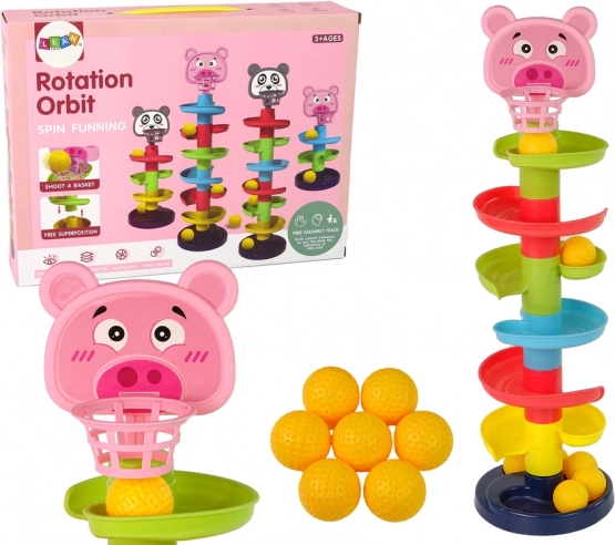 Scivolo educativo con palline 6 livelli con cestino maialino