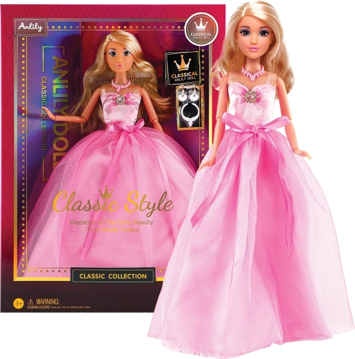 Bambola alla moda in abito da sera – lungo rosa