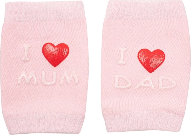 Ginocchiere per bambini con ABS I love mum & dad – rosa