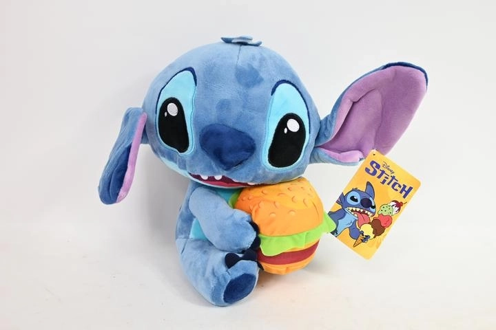 Peluche Disney Stitch con hamburger 25 cm