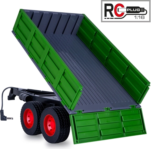 Rimorchio ribaltabile JAMARA per trattore RC 1:16 verde scuro