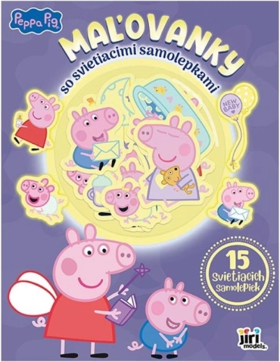 Album da colorare con adesivi luminosi Peppa Pig