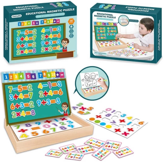 Puzzle magnetico educativo con numeri – impariamo a contare in una scatola di legno