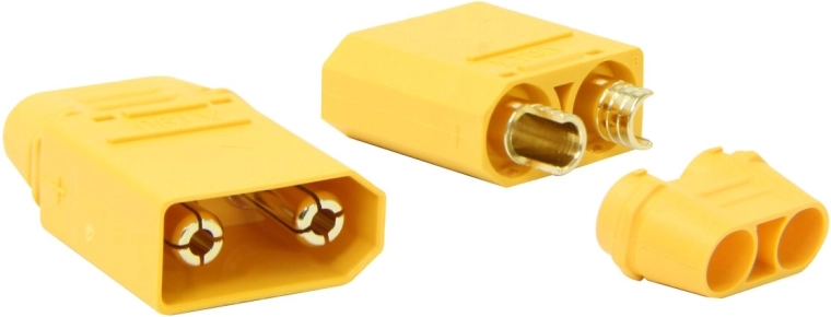 Connettore per alte correnti JAMARA XT90 con cappucci isolanti, coppia
