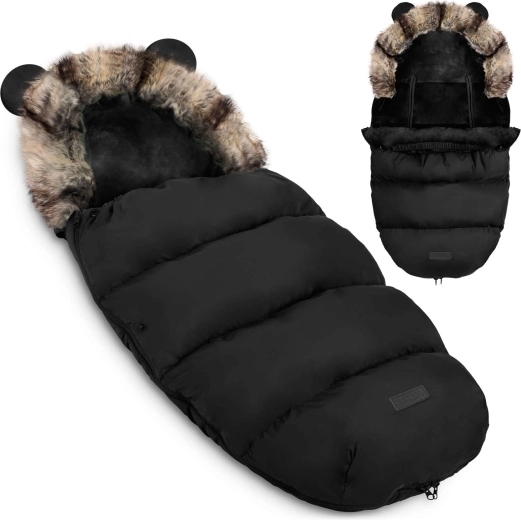 Sacco invernale per passeggino e slitta Ricokids Elmi – Nero