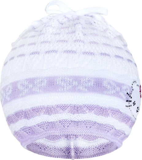 Berrettino-foulard lavorato a maglia New Baby gattina viola 3–4 anni