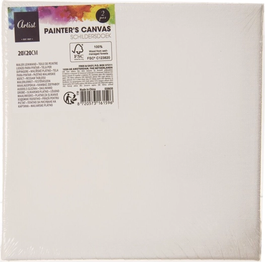 Tela da pittura su telaio 20 × 20 cm, 2 pz