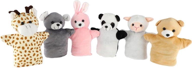 Burattino da mano in peluche a forma di animale 20 cm - 1 pezzo