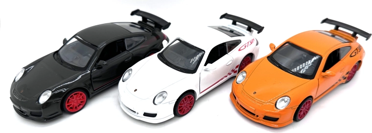 Modello d'auto in metallo Porsche 911 GT3 RS con luci e suoni