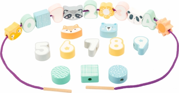 Perline in legno da infilare in colori pastello SMALL FOOT