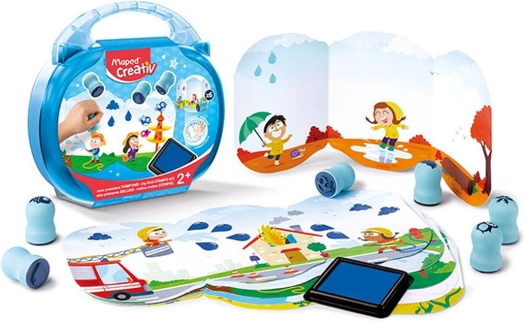 Timbri Creativ con motivi meteo in valigetta