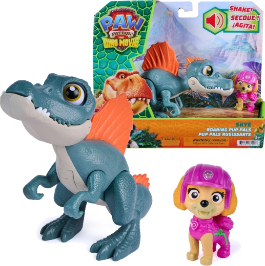 Spin Master Paw Patrol Il film dei dinosauri: Skye e Spinosauro interattivo Roaring Pup Pals 12,5 cm
