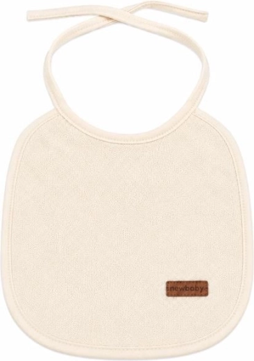 Bavaglino per bambini in spugna New Baby con rivestimento in PVC beige - 1 pezzo