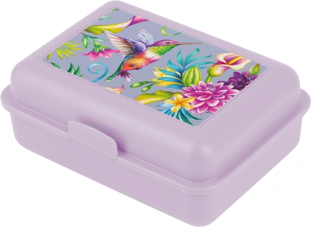 Scatola per merenda viola con motivo Colibrì