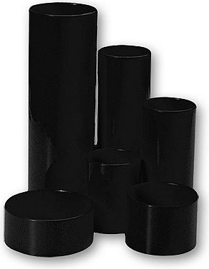 Portapenne rotondo in plastica CONCORDE, 6 scomparti, nero
