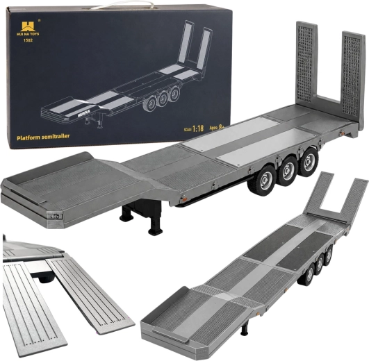 Rimorchio ribassato RC Huina per Scania 770S 1:18 grigio