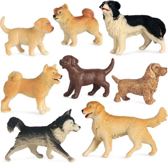 Personaggi realistici di cani di diverse razze