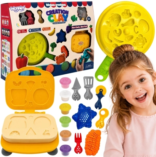 Set creativo di plastilina Woopie con piastra per waffle, 31 pezzi