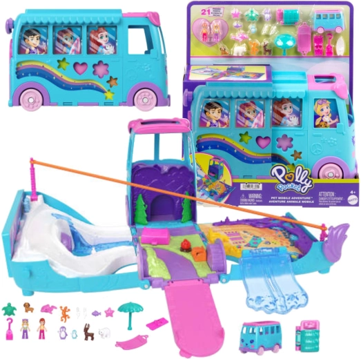 Veicolo da viaggio Polly Pocket con 2 bamboline e accessori