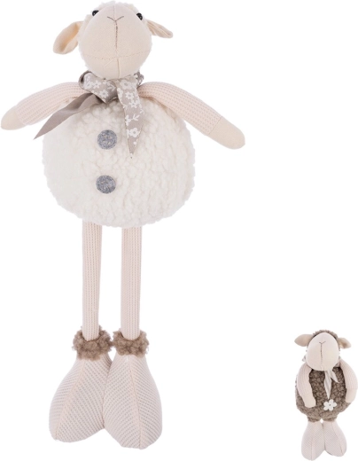 Pecorella di peluche con gambe lunghe – decorazione e compagna da coccolare (2 misure)