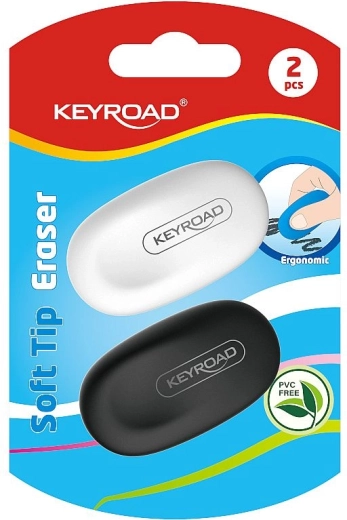 Gomma morbida cancellabile KEYROAD, ergonomica, 2 pz