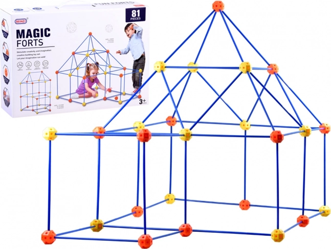 Kit di costruzione con cannucce grandi e connettori, 81 pezzi