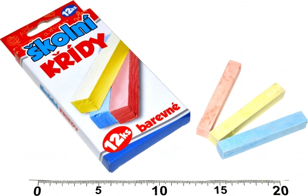 Gessetti scolastici colorati 12 pz