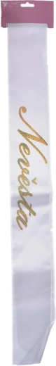 Fascia in raso per la sposa bianca/oro