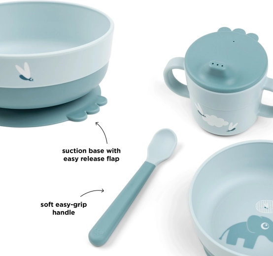 Done by Deer primo set pappa Foodie con ventosa Elphee blu