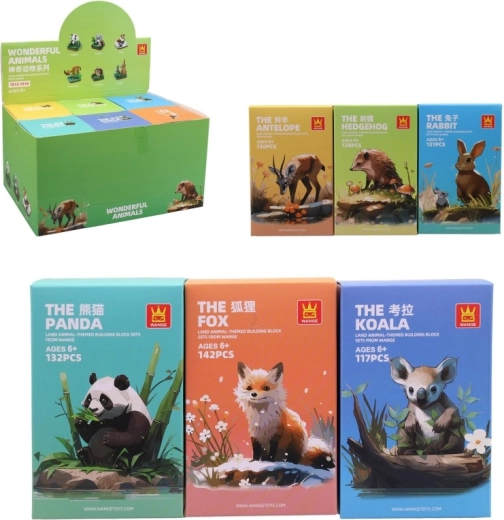 Blocchi diorama animaletti – set di costruzione per bambini, 6 pz in box