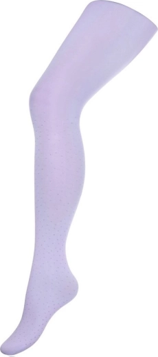 Collant per bambini in cotone 3D New Baby lilla chiaro a pois