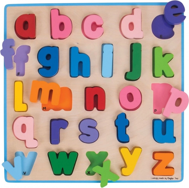 Puzzle alfabetico in legno – lettere minuscole BIGJIGS BABY