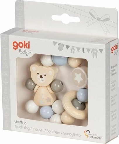 Goki anello tattile e motorico orsetto con campanellino