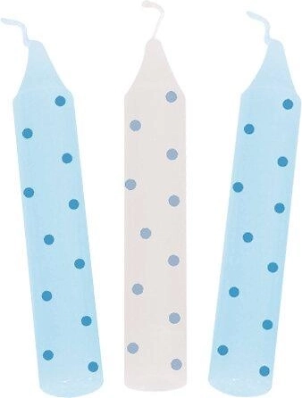 Set di candele di compleanno con pois blu