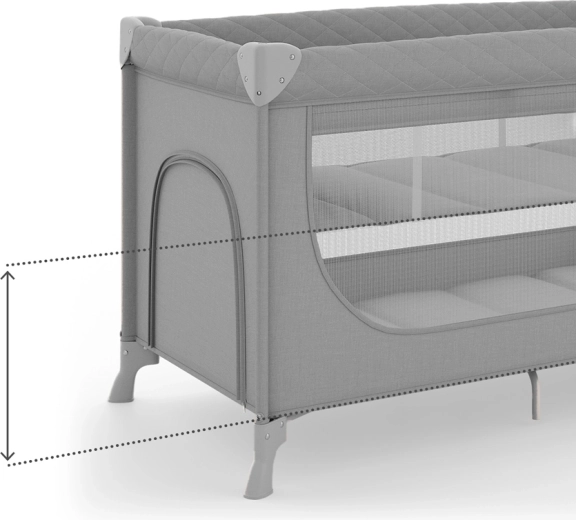 Cresce con il bambino: 2 livelli della base e ingresso laterale con zip