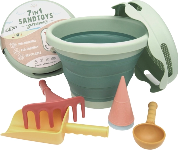 Compactoys set pieghevole per la sabbia 7 in 1 verde