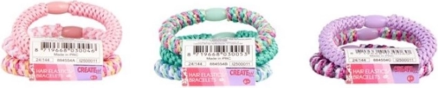 Elastici intrecciati colorati per capelli Create It! (3 pz)