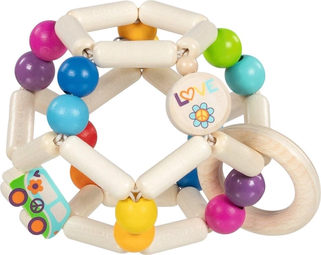 Anello tattile con pallina arcobaleno elastica - 1 pezzo