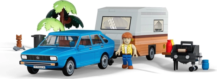 Scena da campeggio e minifigure per la storia