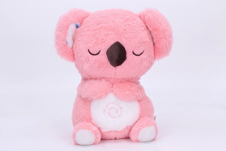 Koala di peluche respirante rosa con effetti 27 cm