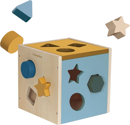 Petite&Mars cubo di smistamento in legno Gravity Wood of Mars Cosmic Blue
