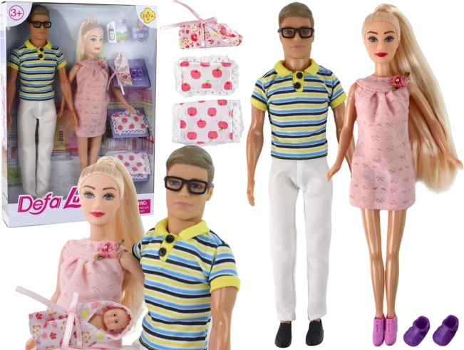 Bambola incinta DEFA LUCY – set familiare con bebè e partner