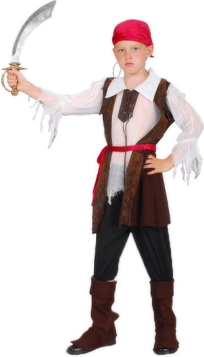 Costume di Carnevale da pirata per bambini taglia M (120–130 cm) - 1 pezzo