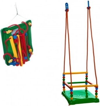 Altalena in plastica con barriera di protezione 35 × 34 cm, portata 40 kg – Verde