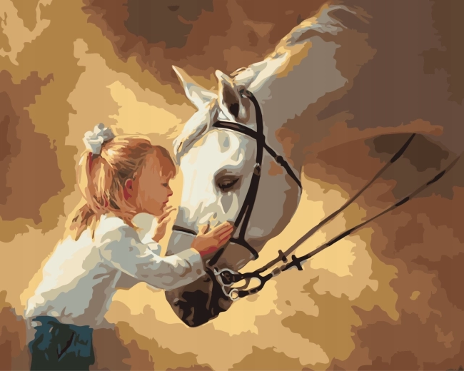 Norimpex Dipingere con i numeri Cavallo con puledra 40 × 50 cm