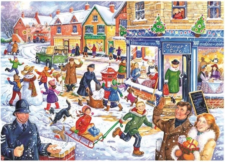 Puzzle Divertimento invernale in città, 250 pezzi grandi