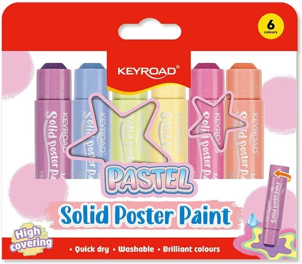 Colori a tempera solidi KEYROAD pastello - 6 pezzi