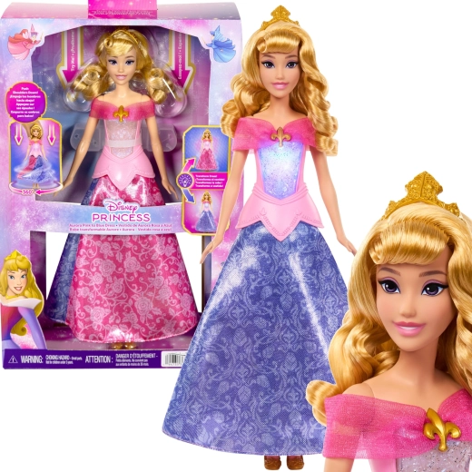 Bambola Mattel Disney Princess Aurora con abito 2 in 1 che cambia colore 30 cm