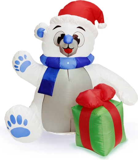 Orso polare gonfiabile con illuminazione LED 120 cm